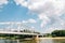 Belvarosi Hid bridge and Tisza River in Szeged, Hungary