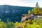 Belveder lookout point above Labe River valley near Decin. Elbe Sandstone Mountains, Czech Republic