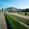 Belvedere Gallery and garden in Vienna. Aged photo