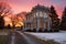 belvedere of italianate house at sunrise