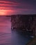 Bempton Cliffs colorful pink sunrise