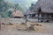 Bena village - traditional Indonesian village in Flores island with megalithic stone formations, grave yard and traditional houses