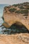 Benagil beach caves in the coastline Algarve Portugal