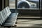 Bench of the airport terminal