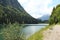 Bench along Lake Montriond in the Haute-Savoie, France