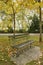 Bench in autumn park