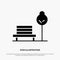 Bench, Chair, Park, Hotel Solid Black Glyph Icon