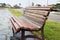 Bench detail in a boardwalk outdoors