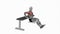 Bench dip on floor exercise fitness workout animation male muscle highlight