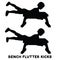Bench flutter kicks. Sport exersice. Silhouettes of woman doing exercise. Workout, training