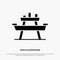 Bench, Food, Park, Seat, Picnic Solid Black Glyph Icon