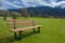 Bench on golf course