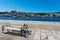 Bench in the harbor of mali losinj island port croatia