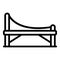 Bench with intricate back icon, outline style