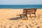 Bench on a lonesome beach of the Baltic Sea