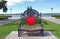 Bench of lovers in the park on the embankment. Samara. Russia