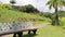Bench near Keopuka Rock Overlook, Garden Of Eden, Road to Hana, Maui, HI, USA