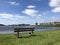 Bench near a lake in Heeg