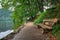 Bench Near the Lake in Plitvice, Croatia National Park