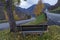 Bench with a nice scenic view, Geiranger, Norway