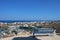 A bench on the observation deck next to the Church of St. Elijah in Protaras. Cyprus