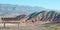 Bench overlooking panorama of the Painted Hills in Oregon