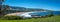 Bench with a panoramic view of Werri Beach, Gerringong, New South Wales, NSW, Australia