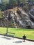 Bench in the park, sunny day in Serbia