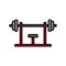 Bench press workout icon. fitness equipment for chest muscle exercise in gym. simple graphic
