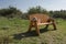 Bench for rest on a hiking trail