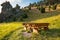 Bench on rock hillside of Franconian Switzerland