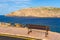 Bench with sea view on the north coast of Minorca.