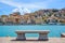 Bench on seafront in Porto Santo Stefano, Argentario, Tuscany, I