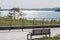 Bench and seascape scenery