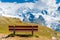 Bench with the view on Gornergrat glacier