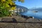 Bench on the waterfront on the lake