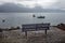 Bench on the waterfront on the lake