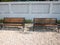 Bench wooden sitting relax in garden park.Furniture Chair outdoor couple