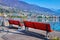 The benches on the bank of Lake Maggiore, Locarno, Switzerland