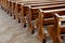 Benches in catholic curch at cortina d\'ampezzo