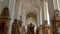 Benches in empty church.