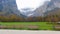 Benches in front of green grass field