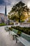 Benches and gardens at the Capitol Complex in Harrisburg