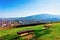 Benches on the Hill and cityscape of Maribor