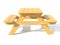 Benches with a picnic table in the garden or park 3d render illustration