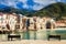 Benches in the port of Cefalu