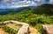 Benches and view of the Appalachians from Craggy Pinnacle