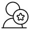Benchmark avatar icon outline vector. Compare leader