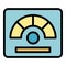 Benchmark cost icon vector flat