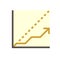 Benchmark and increasing graph or chart vector icon design with up arrow. 48x48 pixel perfect and editable stroke.